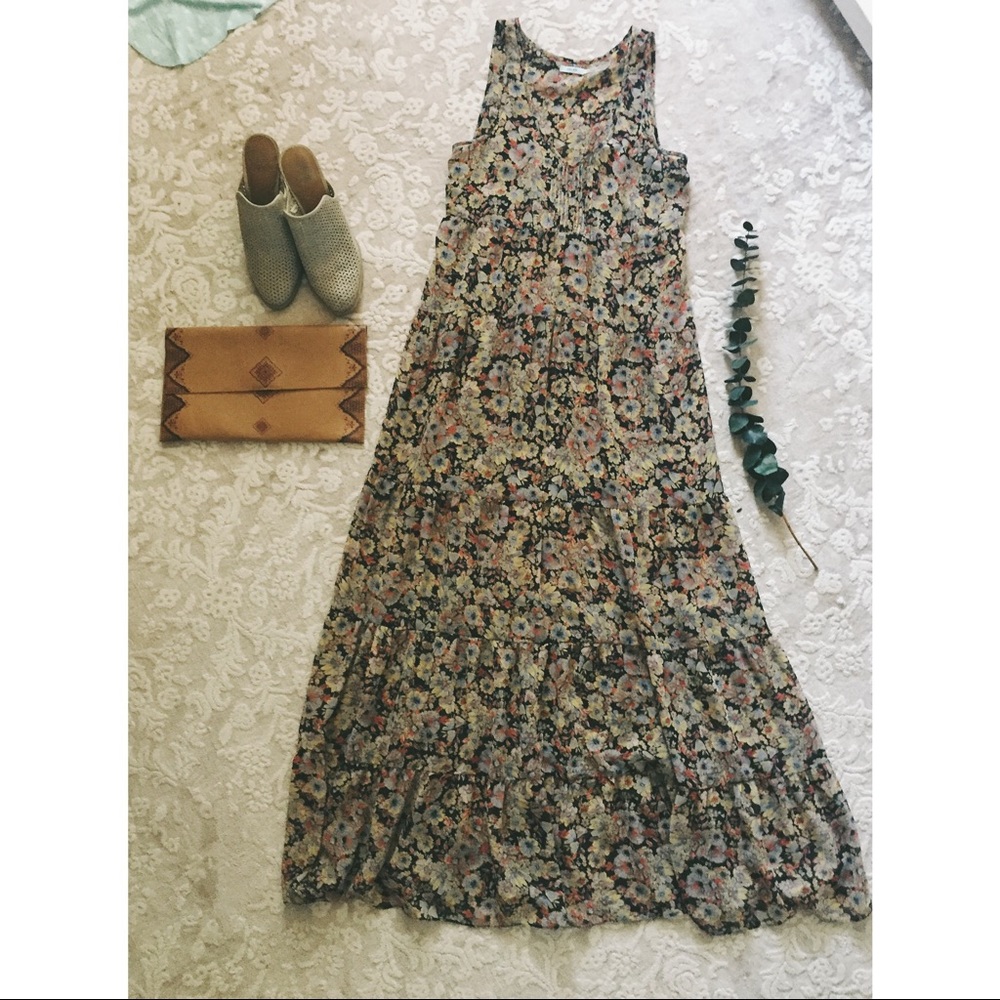 Kimchi Blue floral silk maxi dress